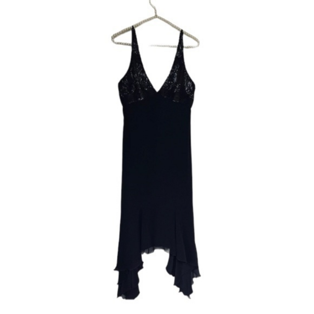 PAMELA ROLAND Cocktail Black‎ Midi Dress